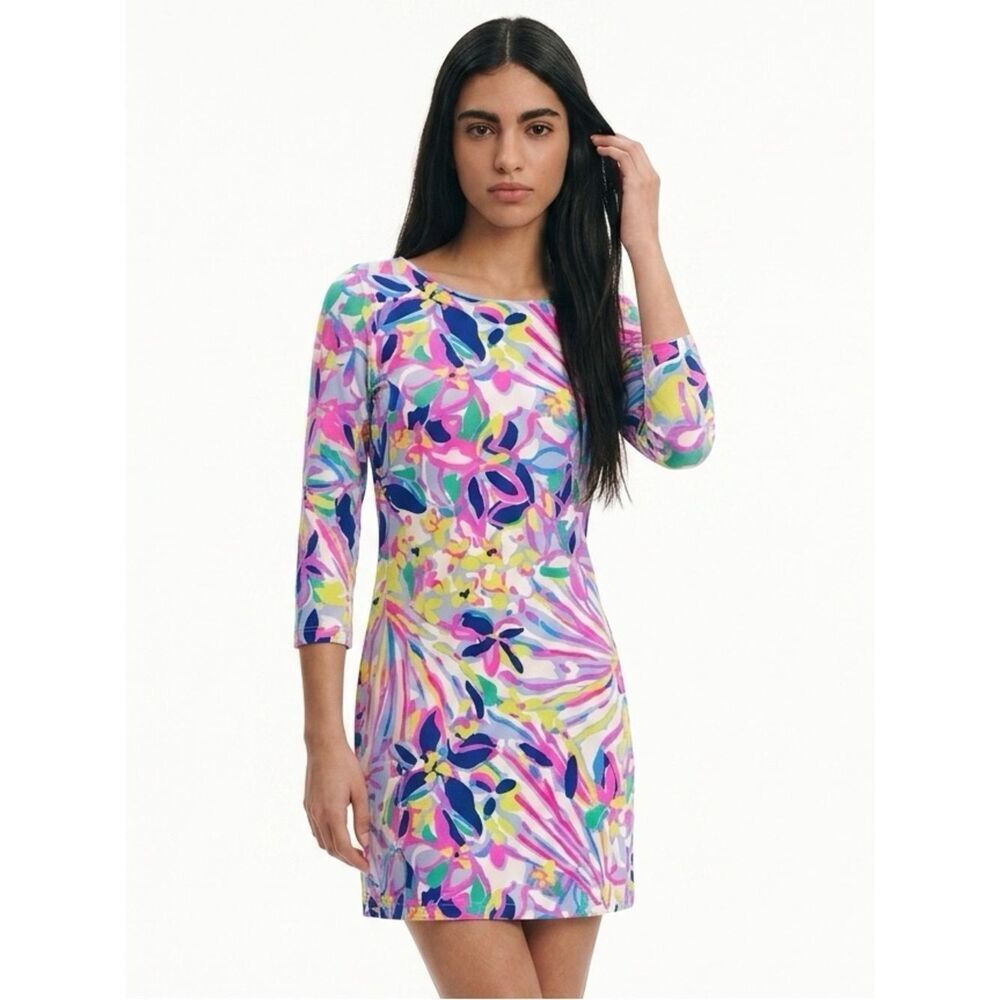 LILLY PULITZER | Bright Multicolor Pima Cotton 3/4 Sleeve Dress Women’s Size S